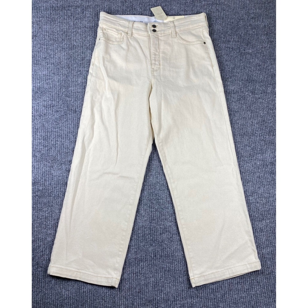 St. John's Bay Wide Leg Jeans Womens 12P Natural Comfort Waist Stretch Casual